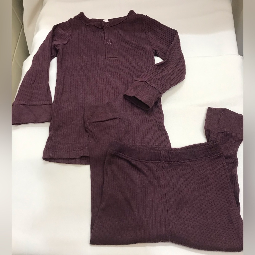 MORI Baby Wine Bamboo/Organic Cotton 2 PC SET 9-12 month Rib Knit Boys/Girls